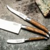 Olive Wood Cheese Knives (Set of 3) | Laguiole Luxury Line