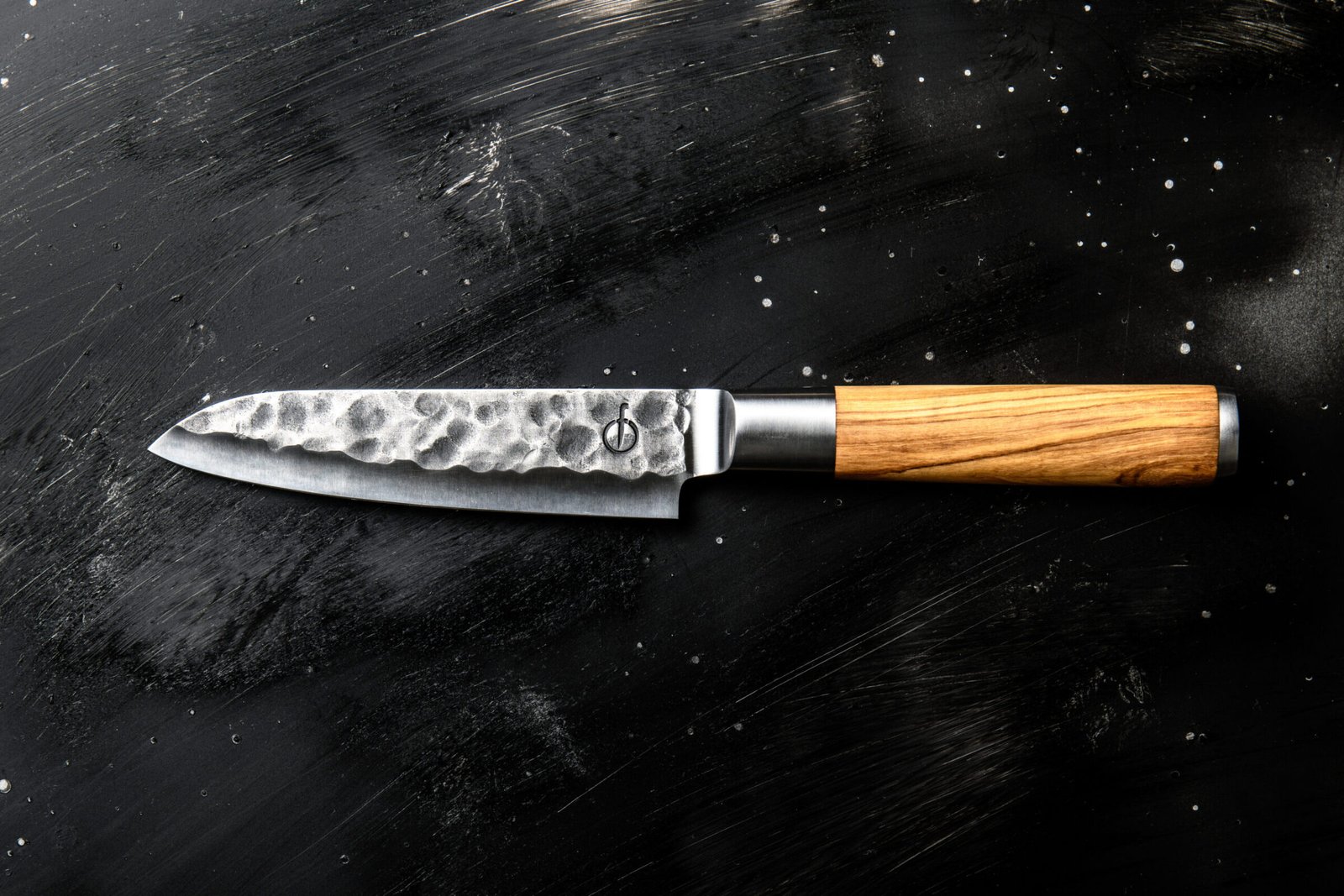 OliveSantoku14cm_SF (4) Olive Wood Santoku Knife (14cm) | Forged