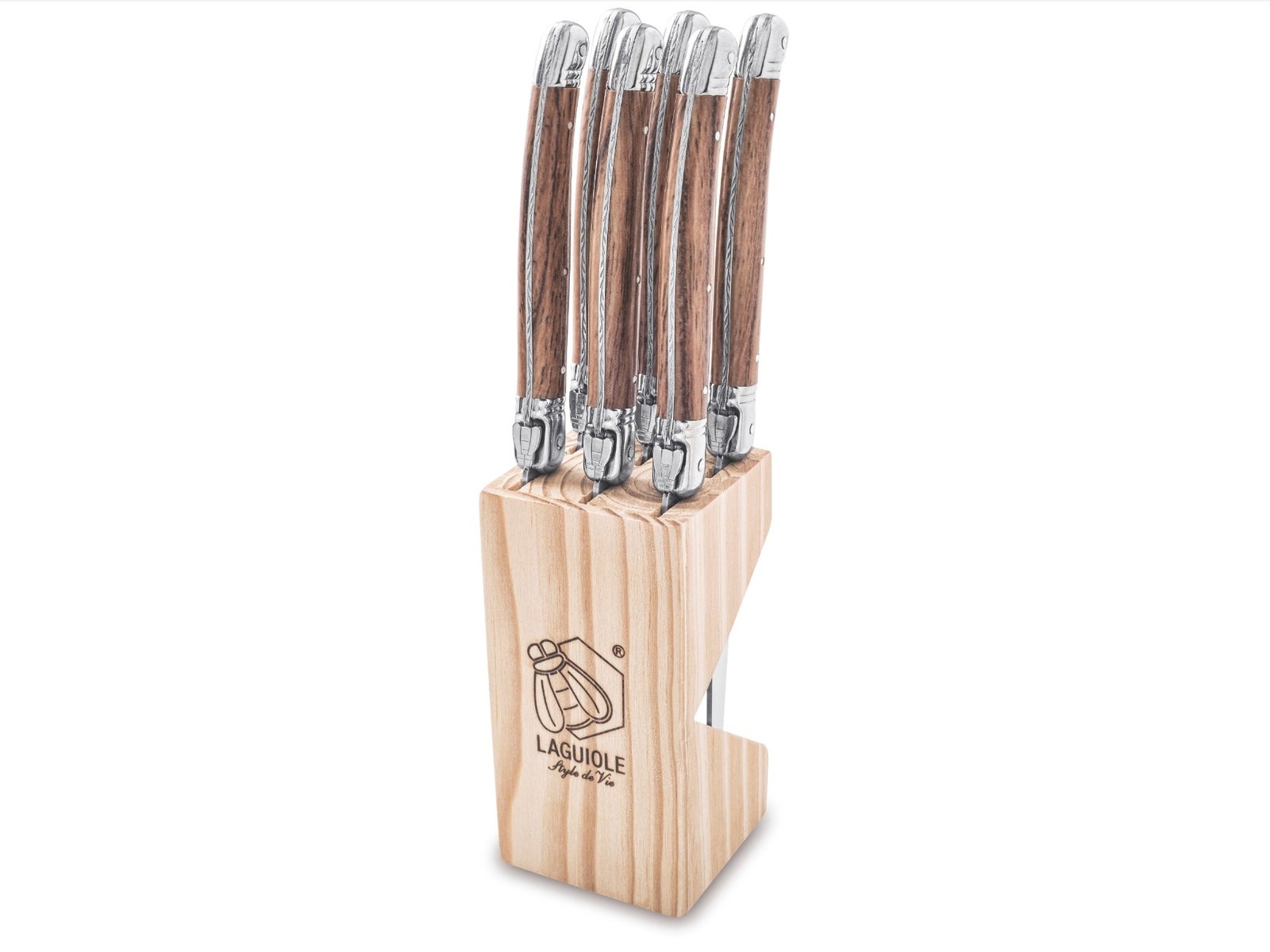 1.8PremWood_PR (1) groot Brown Wood Steak Knives (Set of 6) | Laguiole Premium Line