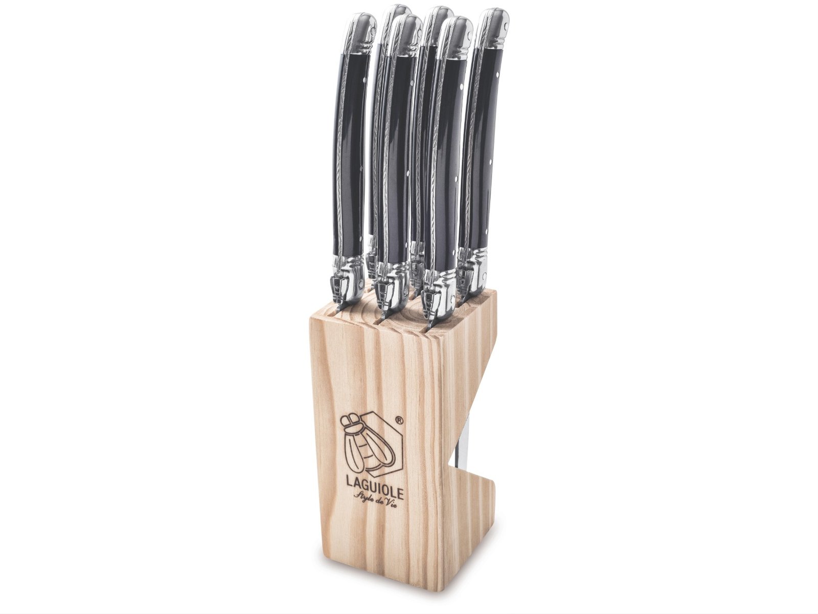 1.8PremZwart_PR (1) groot Black Steak Knives (Set of 6) | Laguiole Premium Line