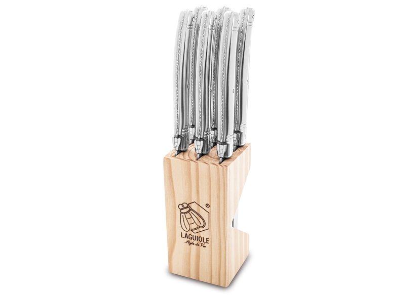 1.8PremRVS_PR (1) Stainless Steel Steak Knives (Set of 6) | Laguiole Premium Line