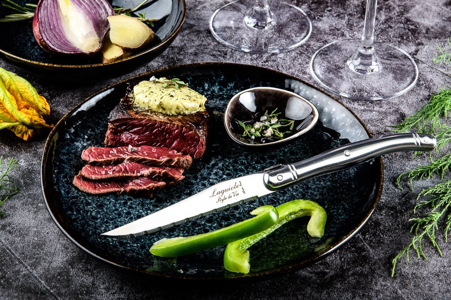 1.8PremRVS_SF (4) Stainless Steel Steak Knives (Set of 6) | Laguiole Premium Line