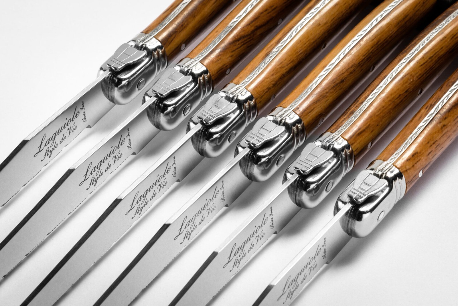 1.8PremWood_PR (2) Brown Wood Steak Knives (Set of 6) | Laguiole Premium Line