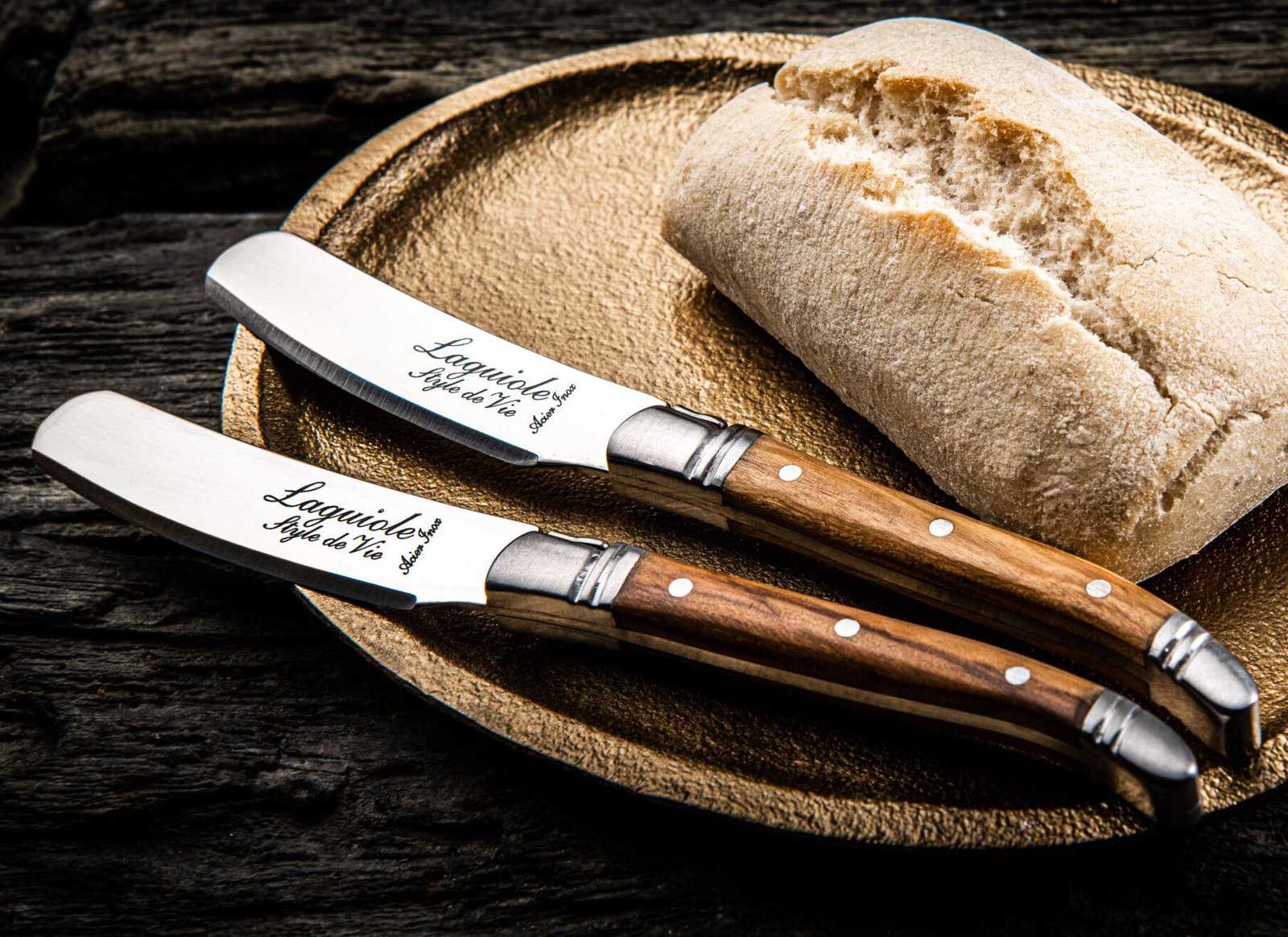 BoterOlijf_SF (4) Olive Butter Knives (Set of 4) | Laguiole Luxury Line