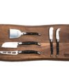 Cheese Knives (Set of 5) and Acacia Wooden Serving Board Bundle | Laguiole Premium Line