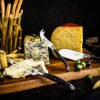 Cheese Knives (Set of 5) and Acacia Wooden Serving Board Bundle | Laguiole Premium Line
