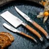 Olive Wood Cheese Knives (Set of 3) | Laguiole Luxury Line