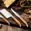 Olive Wood Cheese Knives (Set of 3) | Laguiole Luxury Line