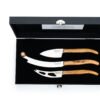 Olive Wood Cheese Knives (Set of 3) V2 | Laguiole Luxury Line