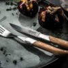Oak Wood Stonewash Steak Knives (Set of 6) | Laguiole Luxury Line