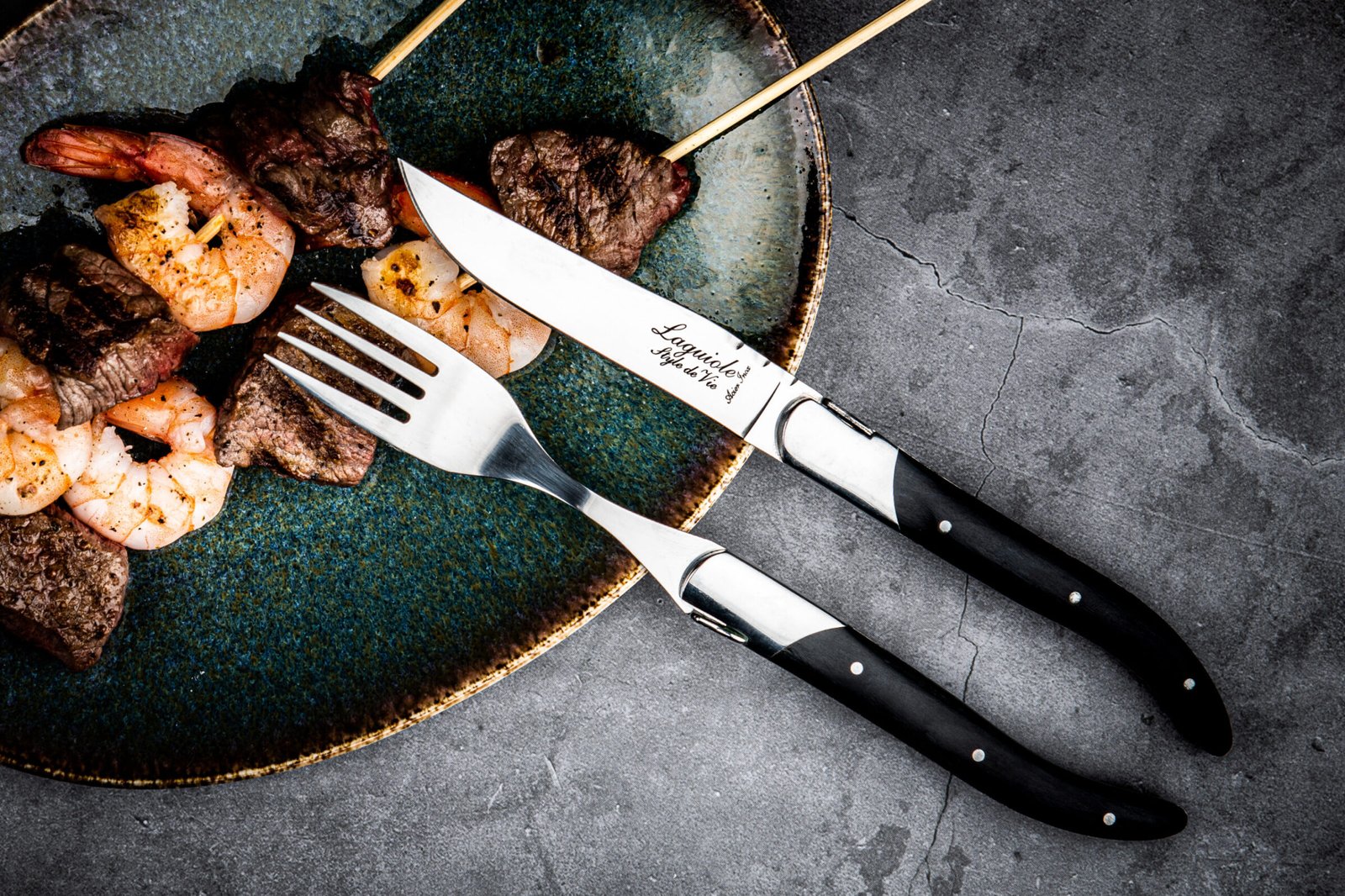 LuxSteakZwart_SF (16) Pakka Wood Steak Knives (Set of 6) | Laguiole Luxury Line