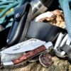 Rose Wood Pocket Knife with Leather Pouch and Sharpener | Laguiole Luxury Line