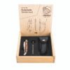 Zebrano Wood Pocket Knife with Leather Pouch and Sharpener | Laguiole Luxury Line