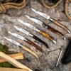 Zebrano Wood Pocket Knife with Leather Pouch and Sharpener | Laguiole Luxury Line