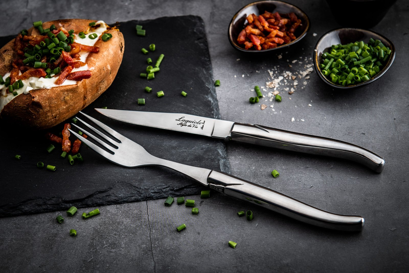 LuxSteakRVS_SF (7) Stainless Steel Steak Knives (Set of 6) | Laguiole Luxury Line